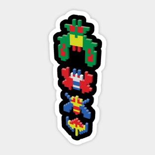 Galaga Aliens Sticker